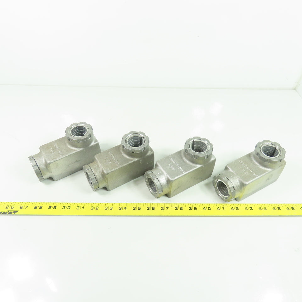 Kondu-Box LB4 4"x2" Aluminum Electrical Conduit Box Lot Of 4