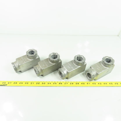 Kondu-Box LB4 4"x2" Aluminum Electrical Conduit Box Lot Of 4