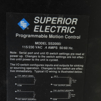 Superior Electric SS2000I Programmable Motion Controller 115/230VAC 0.4A