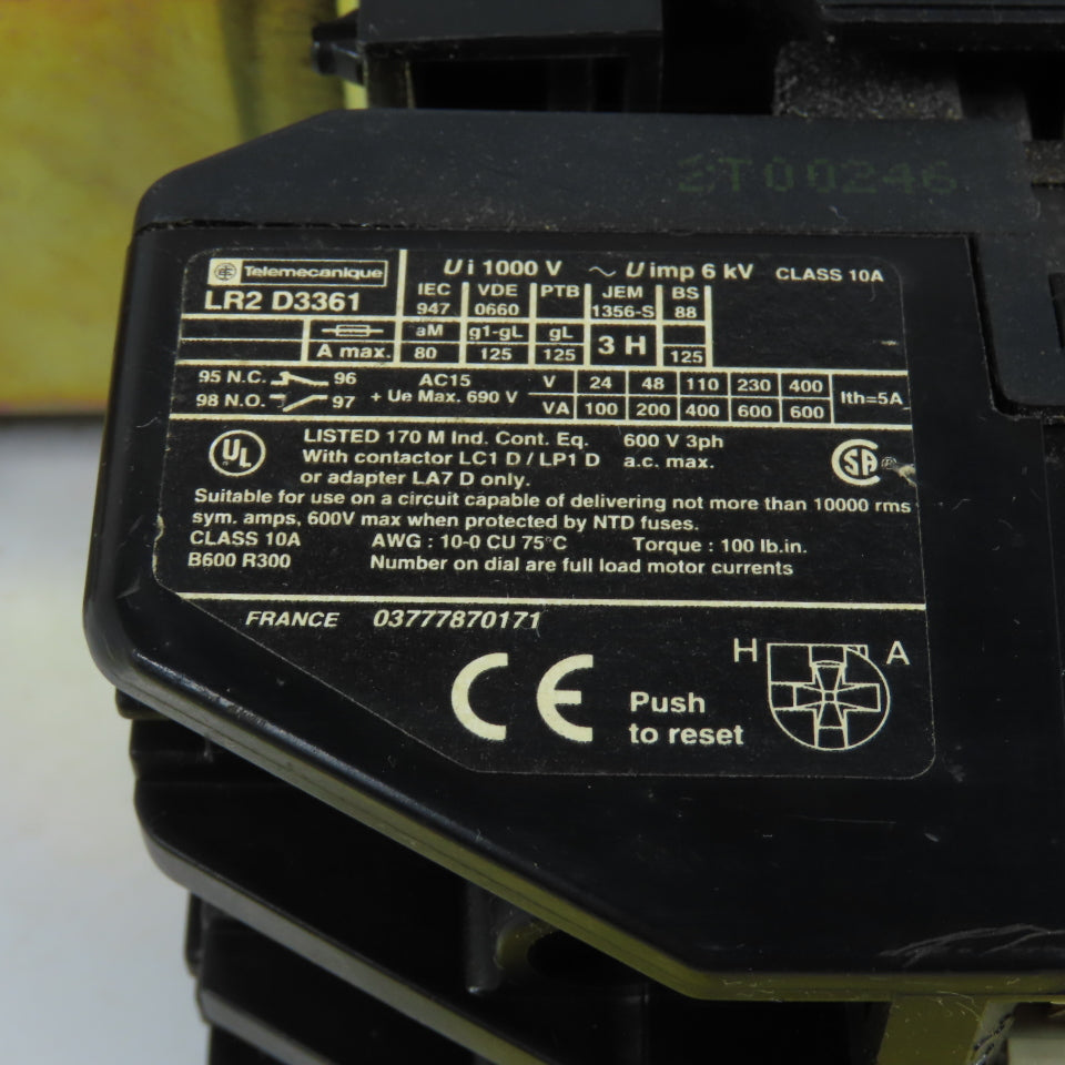 Telemecanique LP1 D8011 125A 600VAC Contactor 24VDC Coil W/ LR2 D3361 Overload