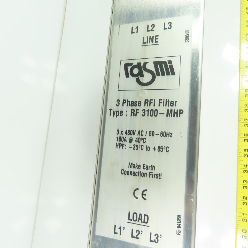Rasmi RF 3100-MHP RFI Filter 3Ph 480VAC 100A 50/60Hz