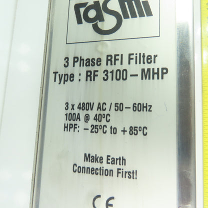 Rasmi RF 3100-MHP RFI Filter 3Ph 480VAC 100A 50/60Hz