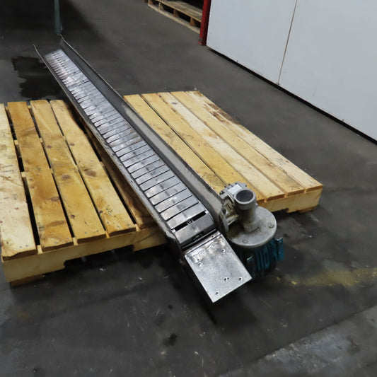 4-1/2" x 74" Steel Table Top Small Parts Chip Conveyor 230/460V 87FPM