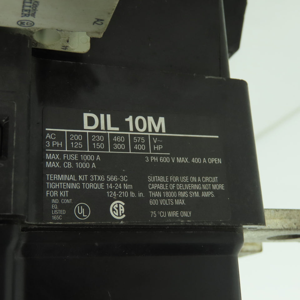 Moeller DIL10M 600V Contactor 3-Pole 400A 240V Coil
