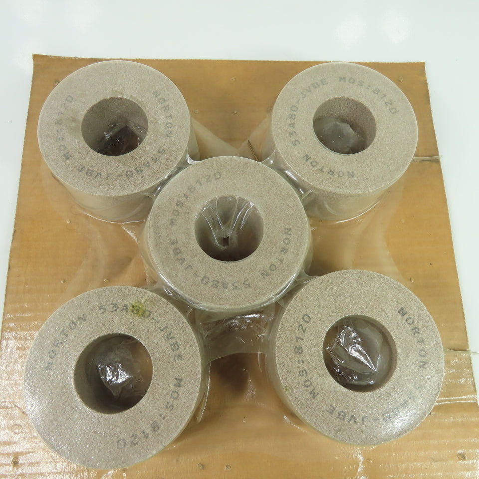 Norton 53A80-JVBE 4"x2" Grinding Wheel 1-3/4" Bore Lot Of 5