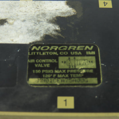 Norgren MN01CFA75AJJG 150PSI Pneumatic Air Control Valve 120V Coil 3/8" NPT
