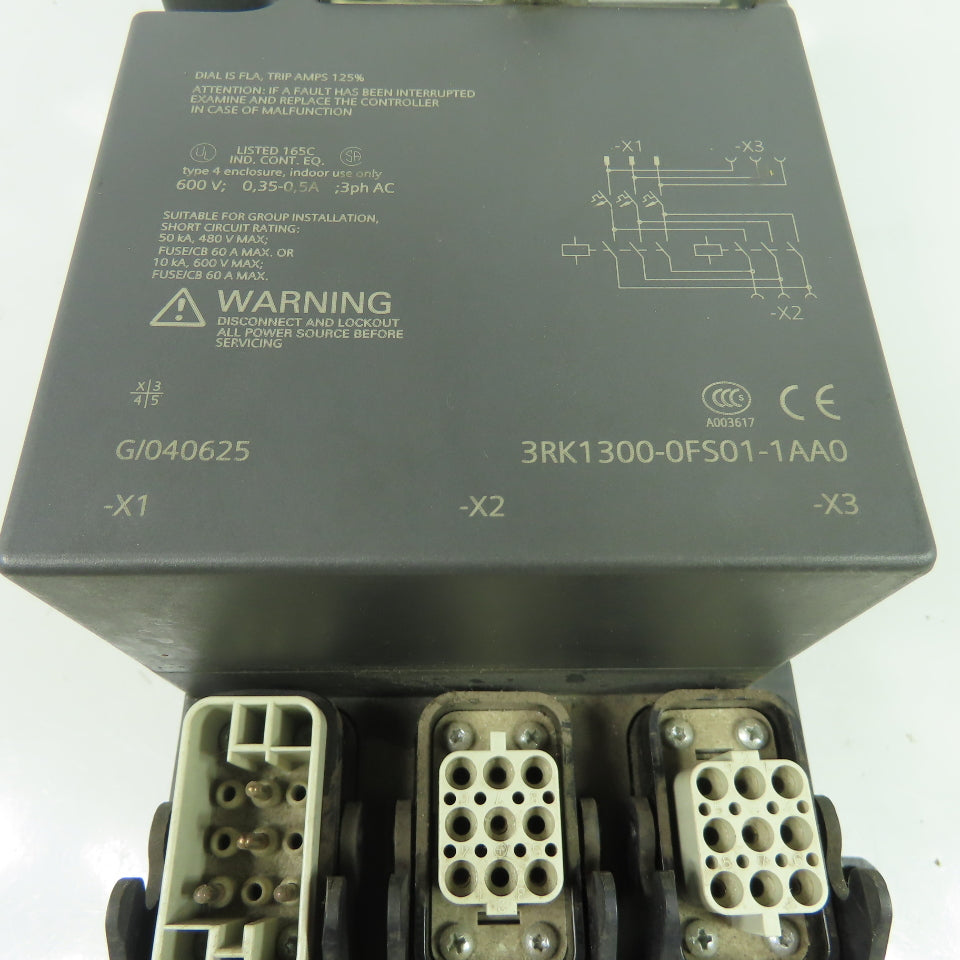 Seimens 3RK1300-0FS01-1AA0 600V Starter 3Ph 0.35-0.5A