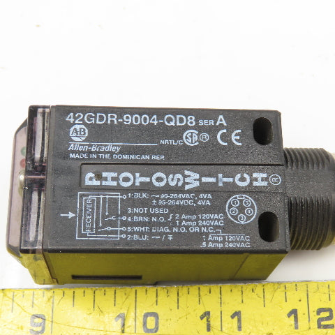 Allen Bradley 42GDR-9004-QD8 Diagnostic Photoswitch 240V Max