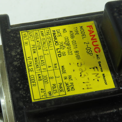 Fanuc A06B-0371-B169 AC Servo Motor 3000RPM 90V W/ Pulsecoder A860-0346-T041