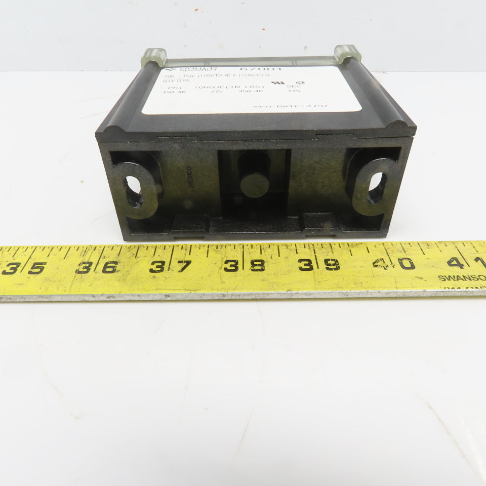 Gould/Shawmut 67001 Power Distribution Block 1-Pole 310A 600V 350MCM-#6