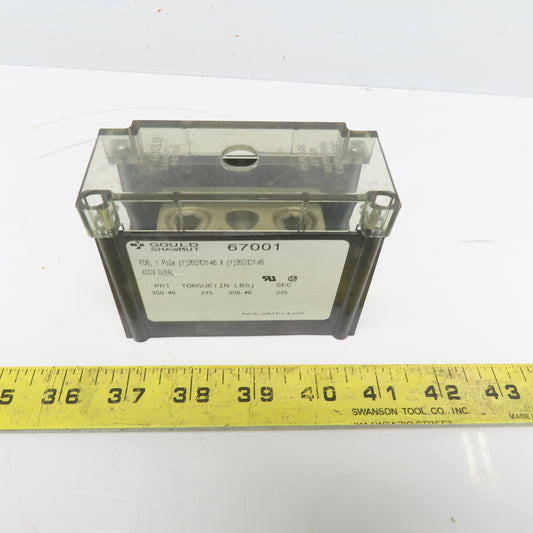Gould/Shawmut 67001 Power Distribution Block 1-Pole 310A 600V 350MCM-#6