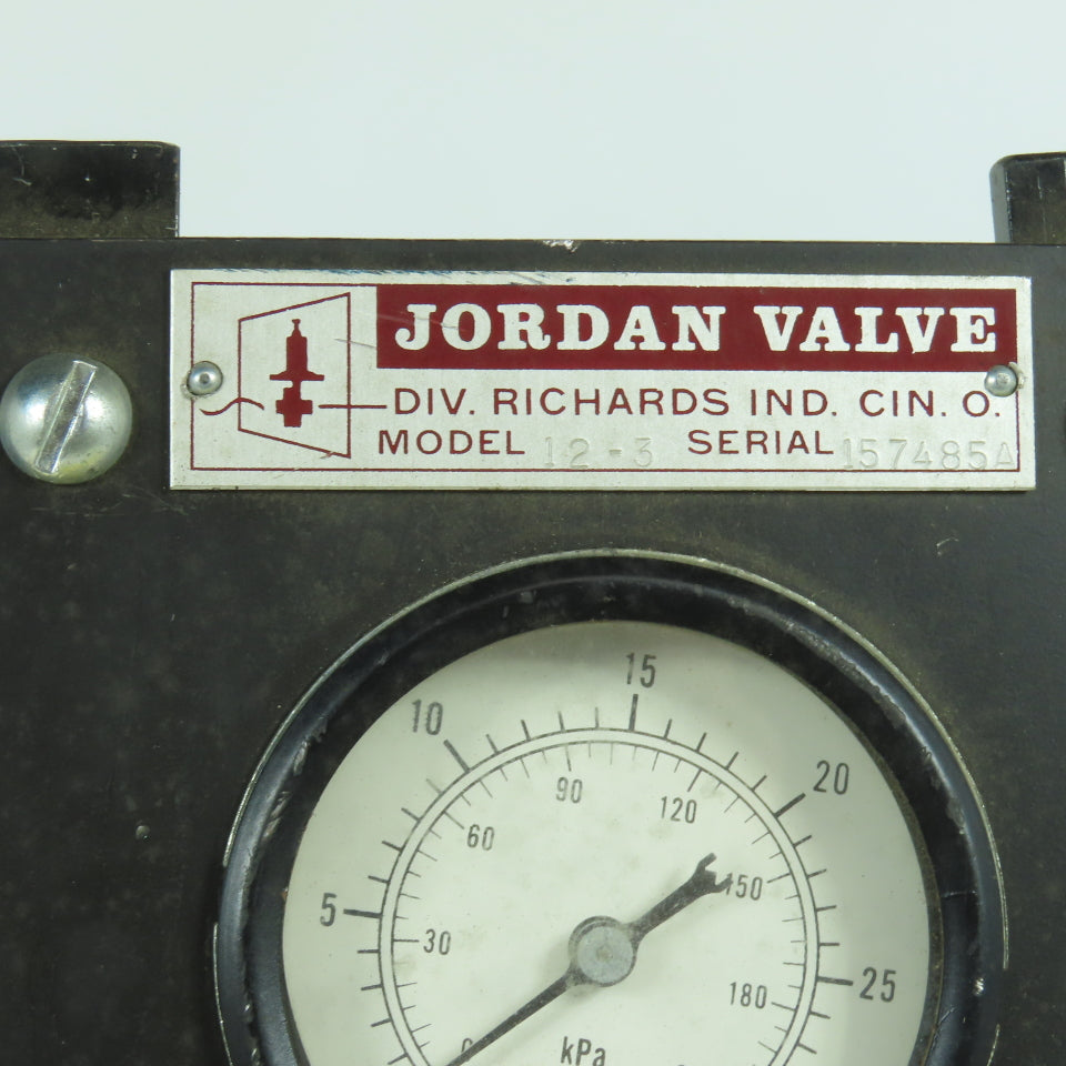 Jordan Valve 12-3 Control & Manual Loading Pressure Gauges