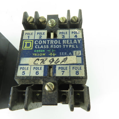 Square D L0-20 Ser A Control Relay Class 8501 600VAC 10A 120V Coil Lot Of 3