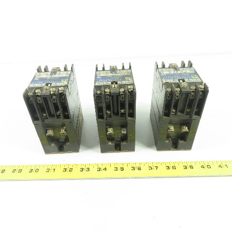 Square D L0-20 Ser A Control Relay Class 8501 600VAC 10A 120V Coil Lot Of 3