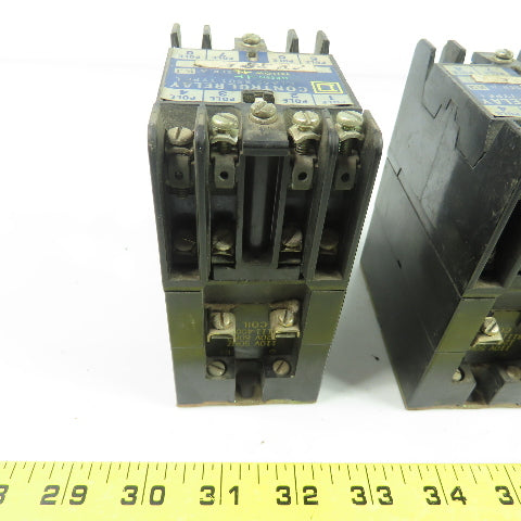 Square D L0-20 Ser A Control Relay Class 8501 600VAC 10A 120V Coil Lot Of 3