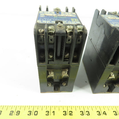 Square D L0-20 Ser A Control Relay Class 8501 600VAC 10A 120V Coil Lot Of 3