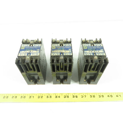 Square D L0-20 Ser A Control Relay Class 8501 600VAC 10A 120V Coil Lot Of 3
