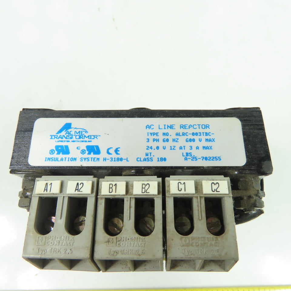 Acme ALRC-003TBC 600VAC AC Line Reactor 3Ph 60Hz 24VDC 3A