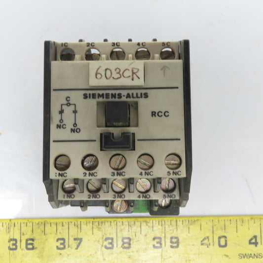 Siemens-Allis RCC5P Contactor Motor Starter 120V Coil