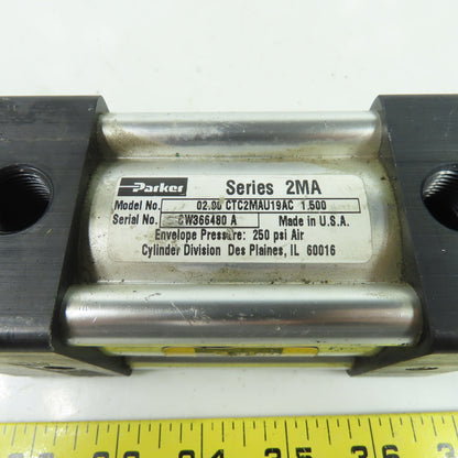 Parker 02.00 CTC2MAU19AC 2" Bore Pneumatic Air Cylinder 250PSI 1-1/2" Stroke