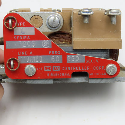 BW Controller Type L Series 7203 Liquid Level Controls Relay 110/120V 60Hz