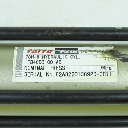 Parker Taiyo 70H-8 1FB40BB100-AB Double Acting Hydraulic Cylinder 3-1/2" Stroke