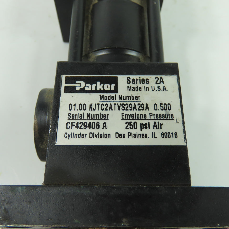 Parker 01.00 KJTC2ATVS29A29A 0.500 1" Bore Double Rod Pneumatic Cylinder 250PSI