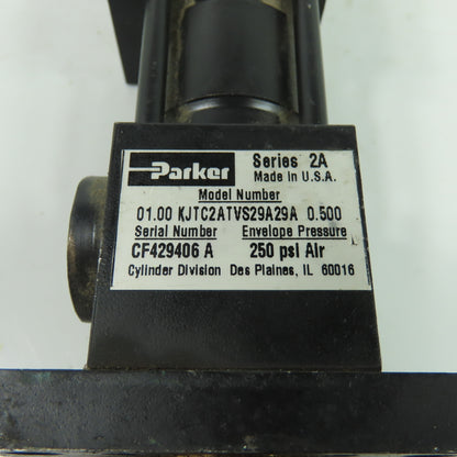 Parker 01.00 KJTC2ATVS29A29A 0.500 1" Bore Double Rod Pneumatic Cylinder 250PSI