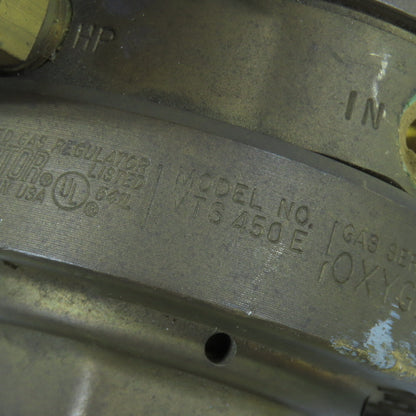 Victor VTS450E Compressed Gas Regulator 3000PSIG Max Inlet (Gauge Cover Missing)