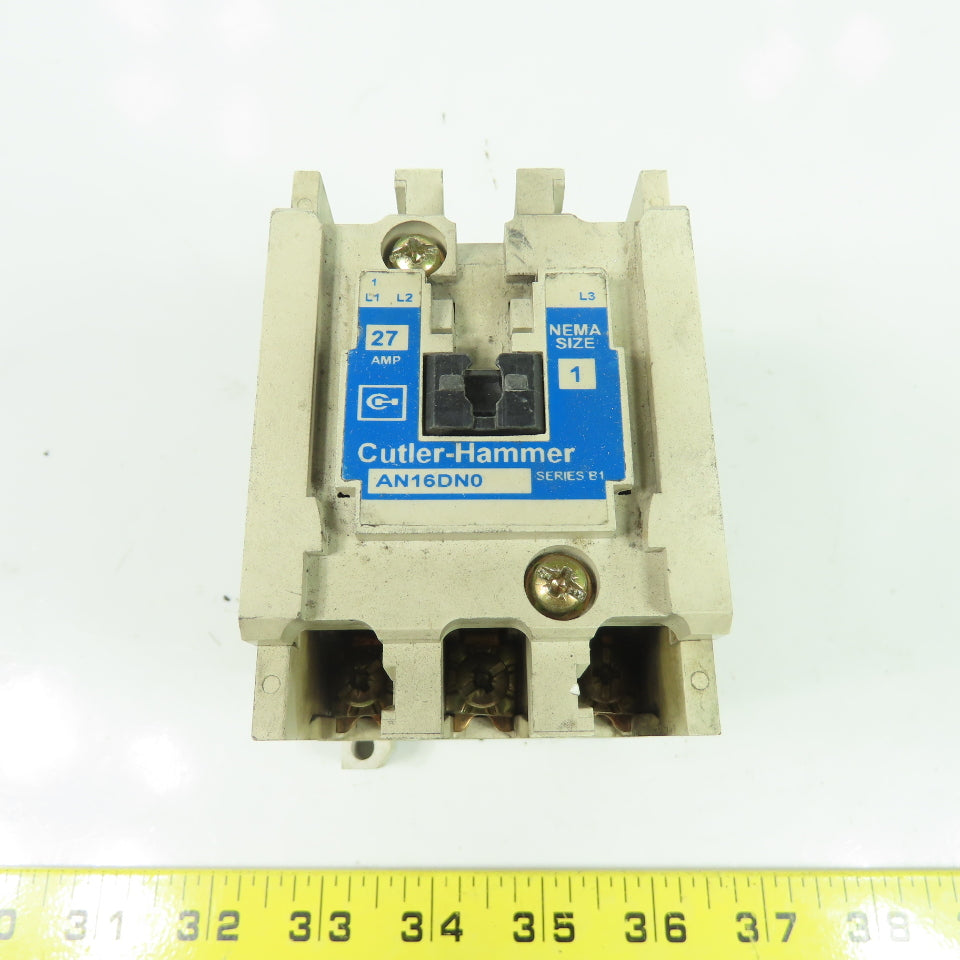 Cutler Hammer AN16DN0 600VAC Contactor 27A 3Ph 10Hp Size 1 Series B1 120V Coil