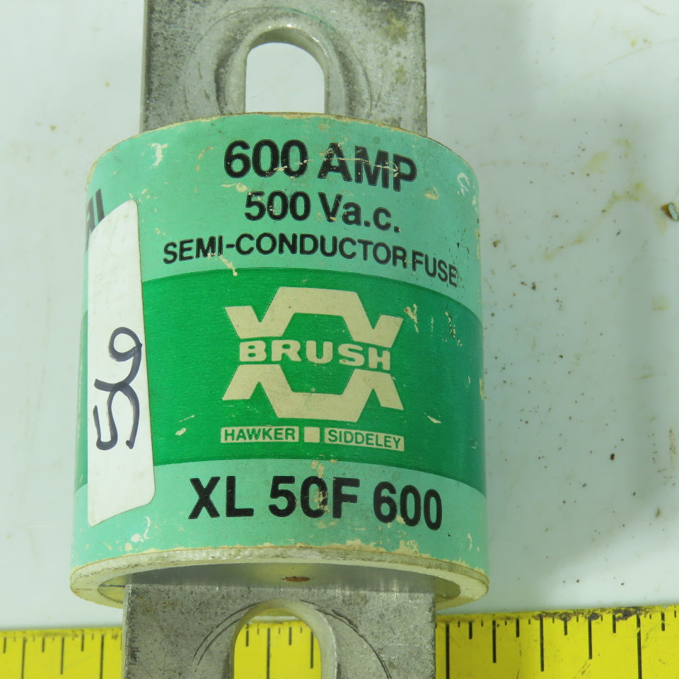 Hawker Siddley XL 50F 600 Brush 600A Semi-Conductor Fuse 500V AC Type XL Lot/2
