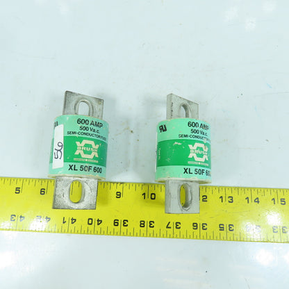 Hawker Siddley XL 50F 600 Brush 600A Semi-Conductor Fuse 500V AC Type XL Lot/2