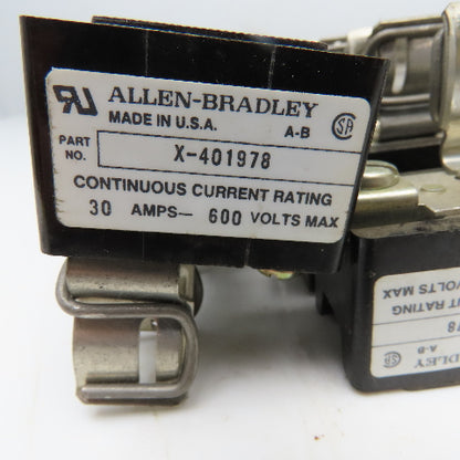 Allen Bradley X-401978 30A 600V Fuse Holder Lot Of 3