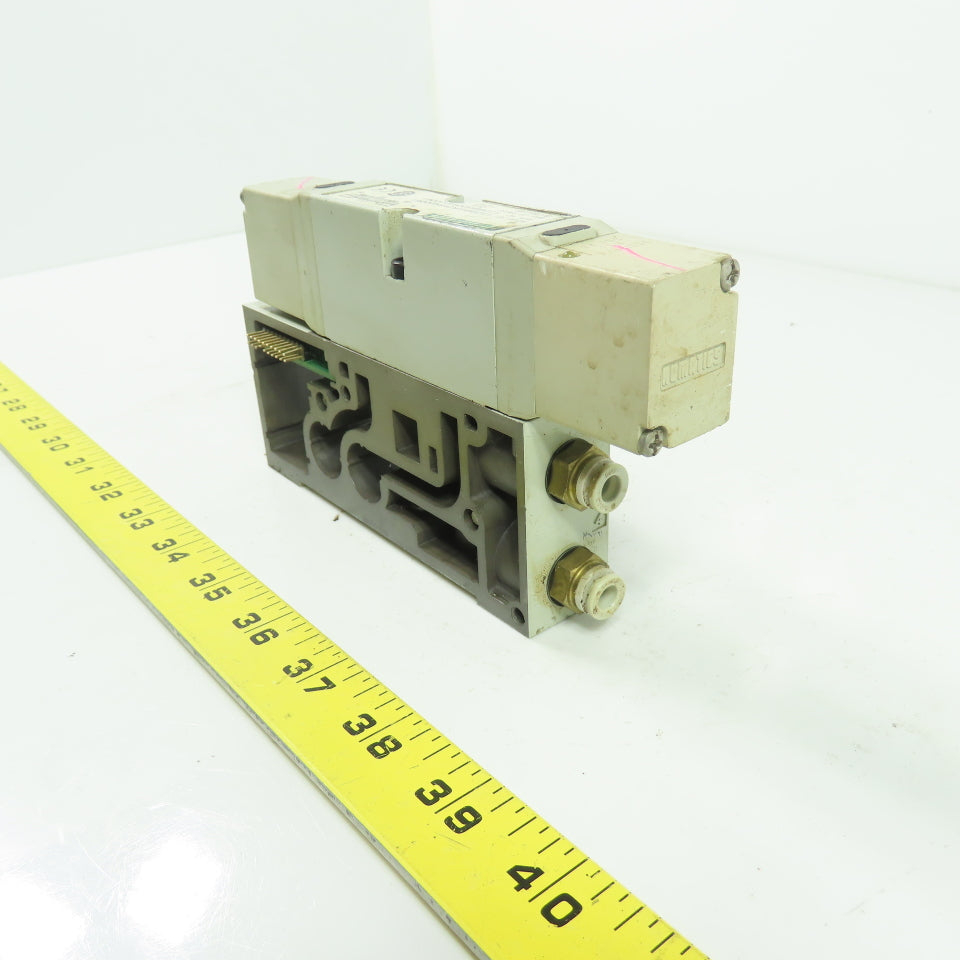 Numatics 122BB5R2MN00061 150PSI 4-Way Solenoid Pneumatic Valve Manifold 24VDC