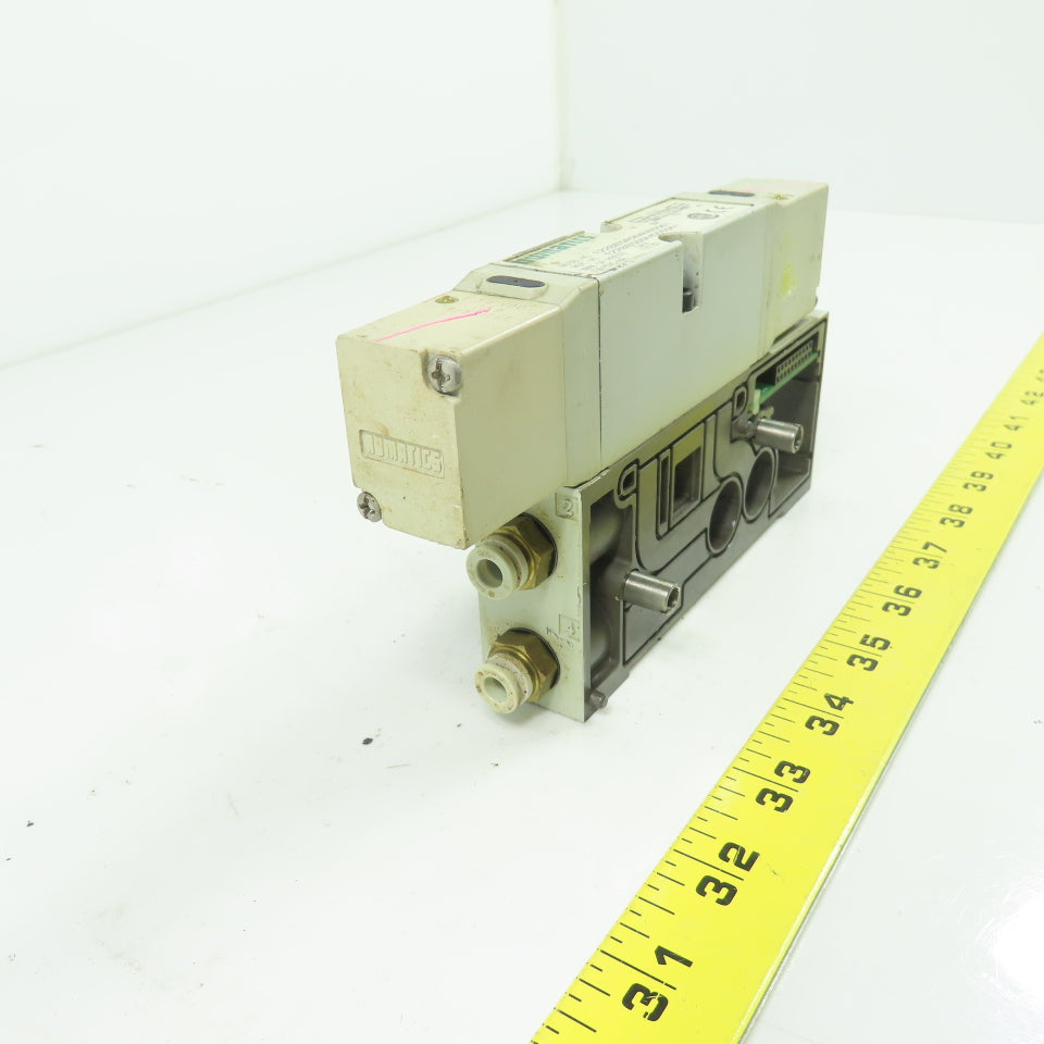 Numatics 122BB5R2MN00061 150PSI 4-Way Solenoid Pneumatic Valve Manifold 24VDC