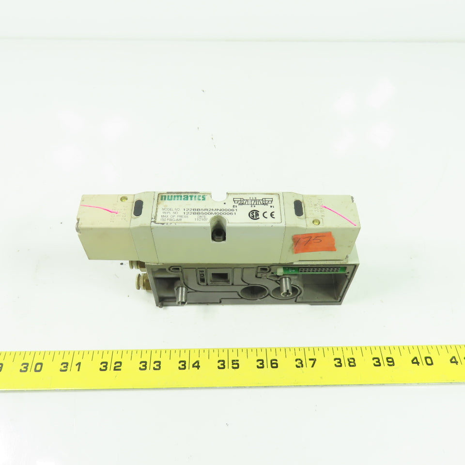 Numatics 122BB5R2MN00061 150PSI 4-Way Solenoid Pneumatic Valve Manifold 24VDC