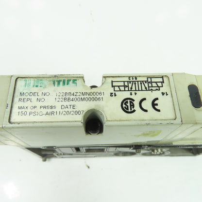 Numatics 122BB4Z2MN00061 150PSI 2/4Way Solenoid Pneumatic Valve Manifold 24VDC