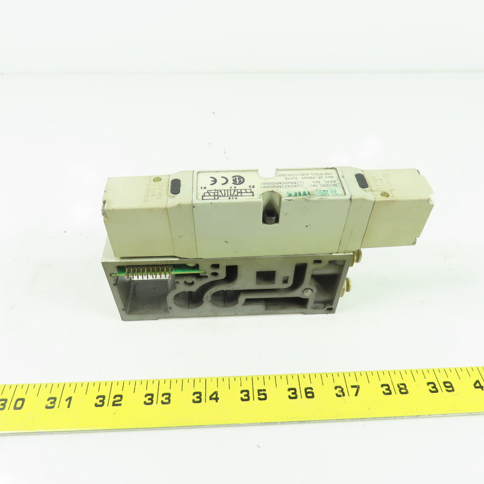 Numatics 122BB4Z2MN00061 150PSI 2/4Way Solenoid Pneumatic Valve Manifold 24VDC