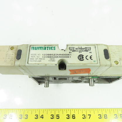 Numatics 122BB5Z2MN00061 150PSI 4-Way Solenoid Pneumatic Valve Manifold 24VDC