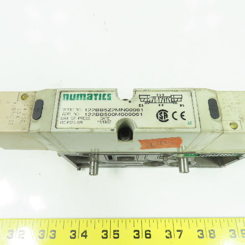 Numatics 122BB5Z2MN00061 150PSI 4-Way Solenoid Pneumatic Valve Manifold 24VDC