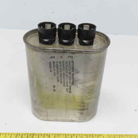 Ronken 82D42125H50T Capacitor .408/.718 MF 2500 AC 50/60Hz