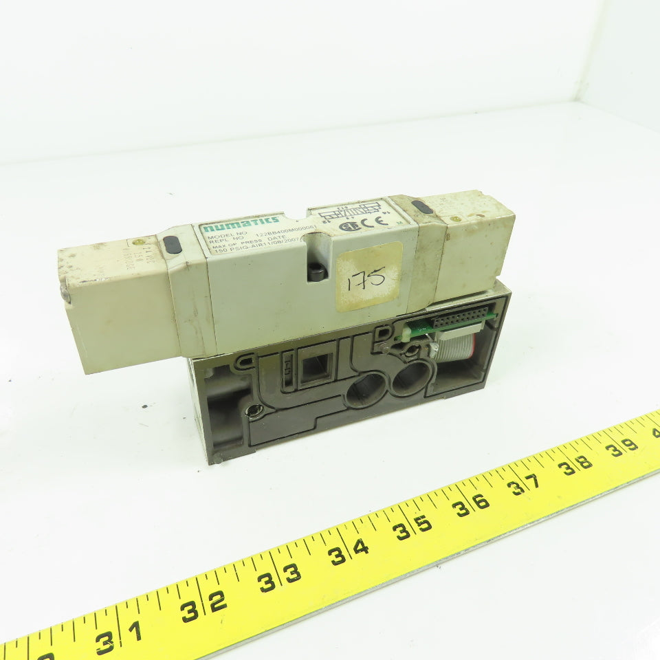 Numatics 122BB400M000061 150PSI 4-Way Solenoid Pneumatic Valve Manifold 24VDC