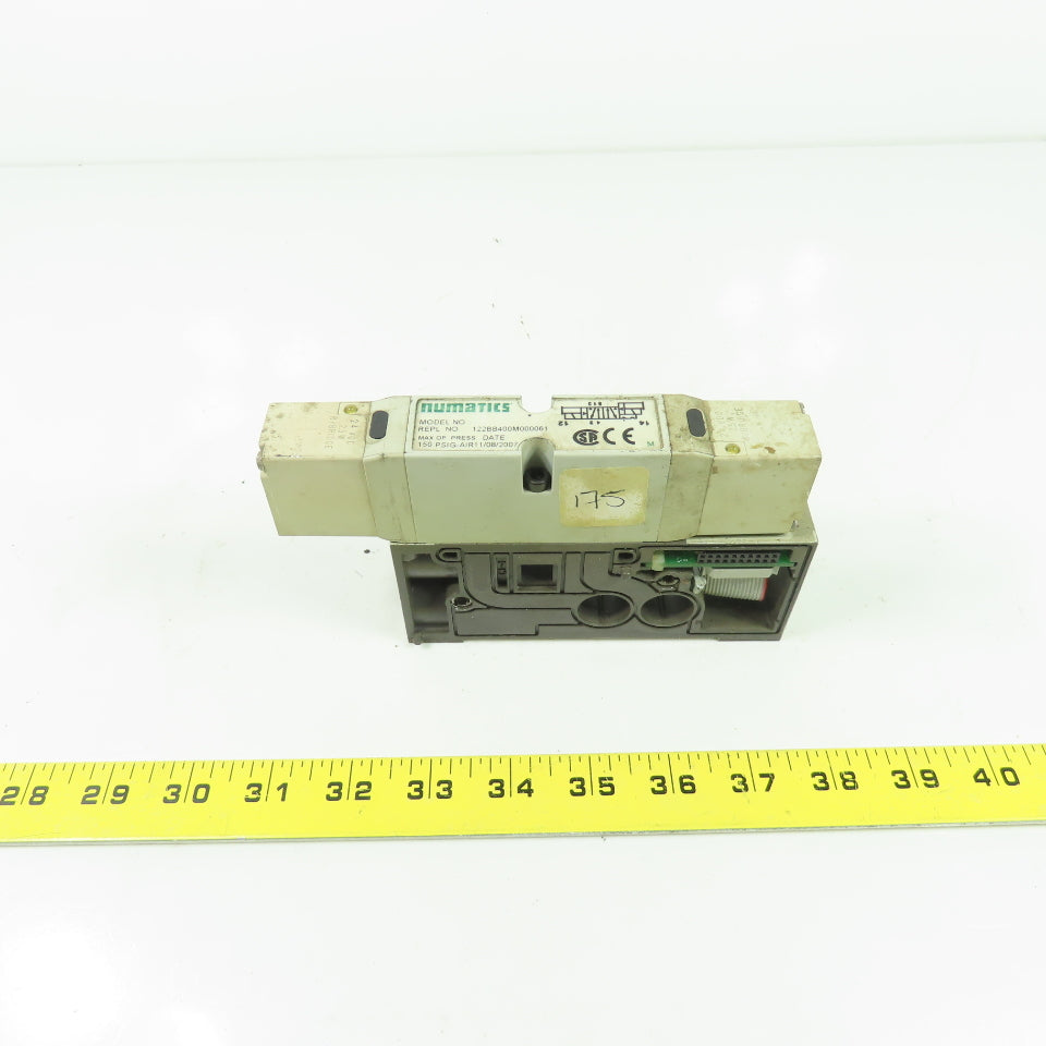Numatics 122BB400M000061 150PSI 4-Way Solenoid Pneumatic Valve Manifold 24VDC