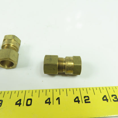 1/2" Compression 3/8" NPT Straight Brass Hydraulic Fitting Lot 10