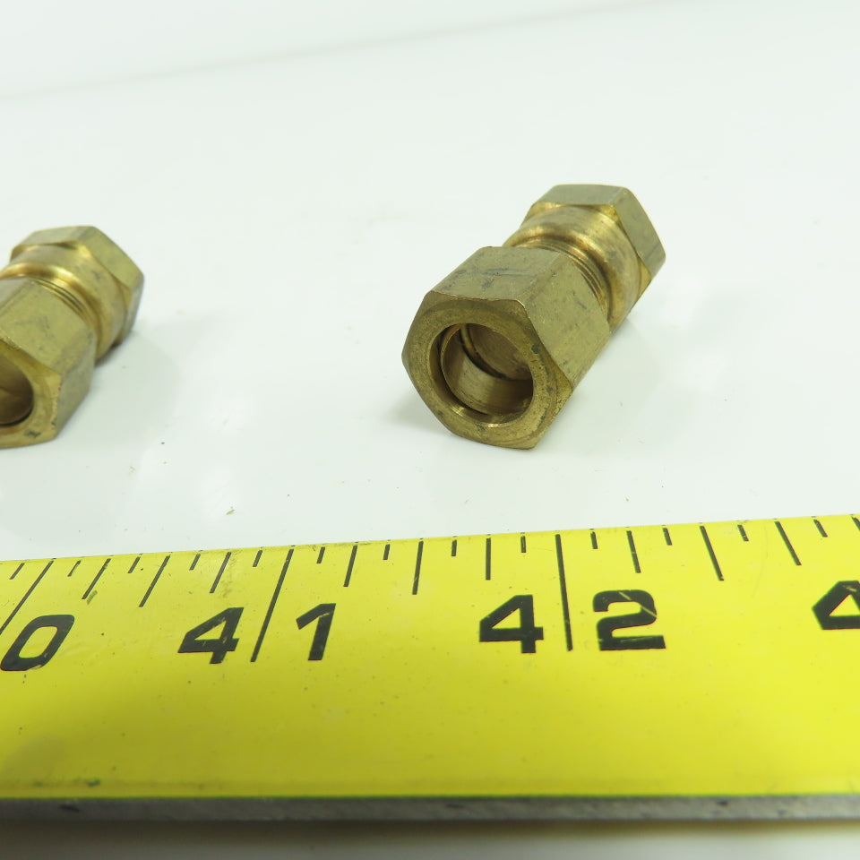1/2" Compression 3/8" NPT Straight Brass Hydraulic Fitting Lot 10