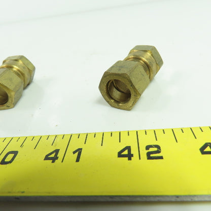 1/2" Compression 3/8" NPT Straight Brass Hydraulic Fitting Lot 10