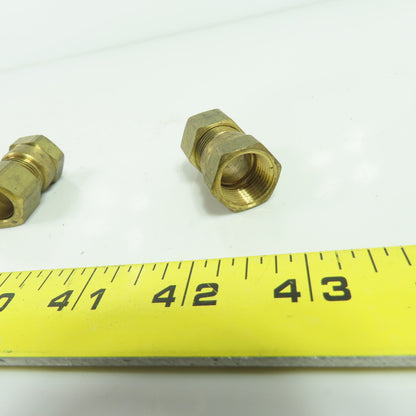 1/2" Compression 3/8" NPT Straight Brass Hydraulic Fitting Lot 10