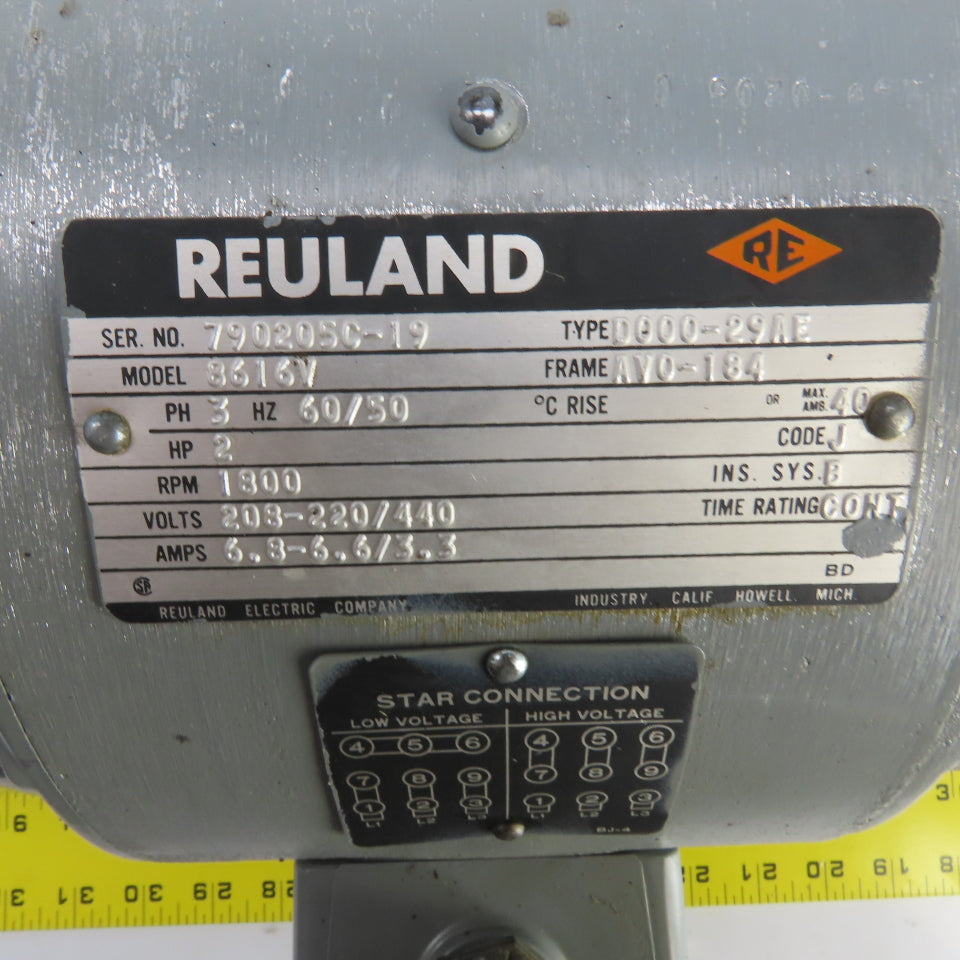 Racine PVQ-PSE0-06CR Hydraulic Pump Motor Reuland 8616V & Mount 220/440 3PH
