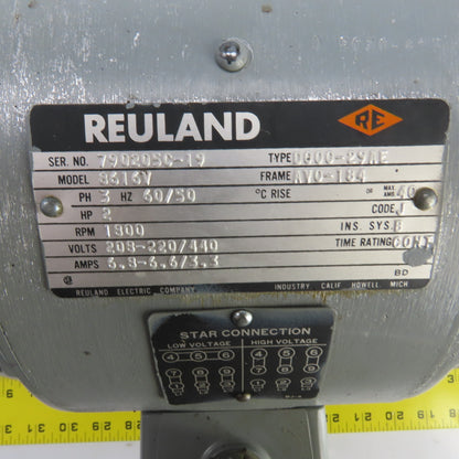 Racine PVQ-PSE0-06CR Hydraulic Pump Motor Reuland 8616V & Mount 220/440 3PH