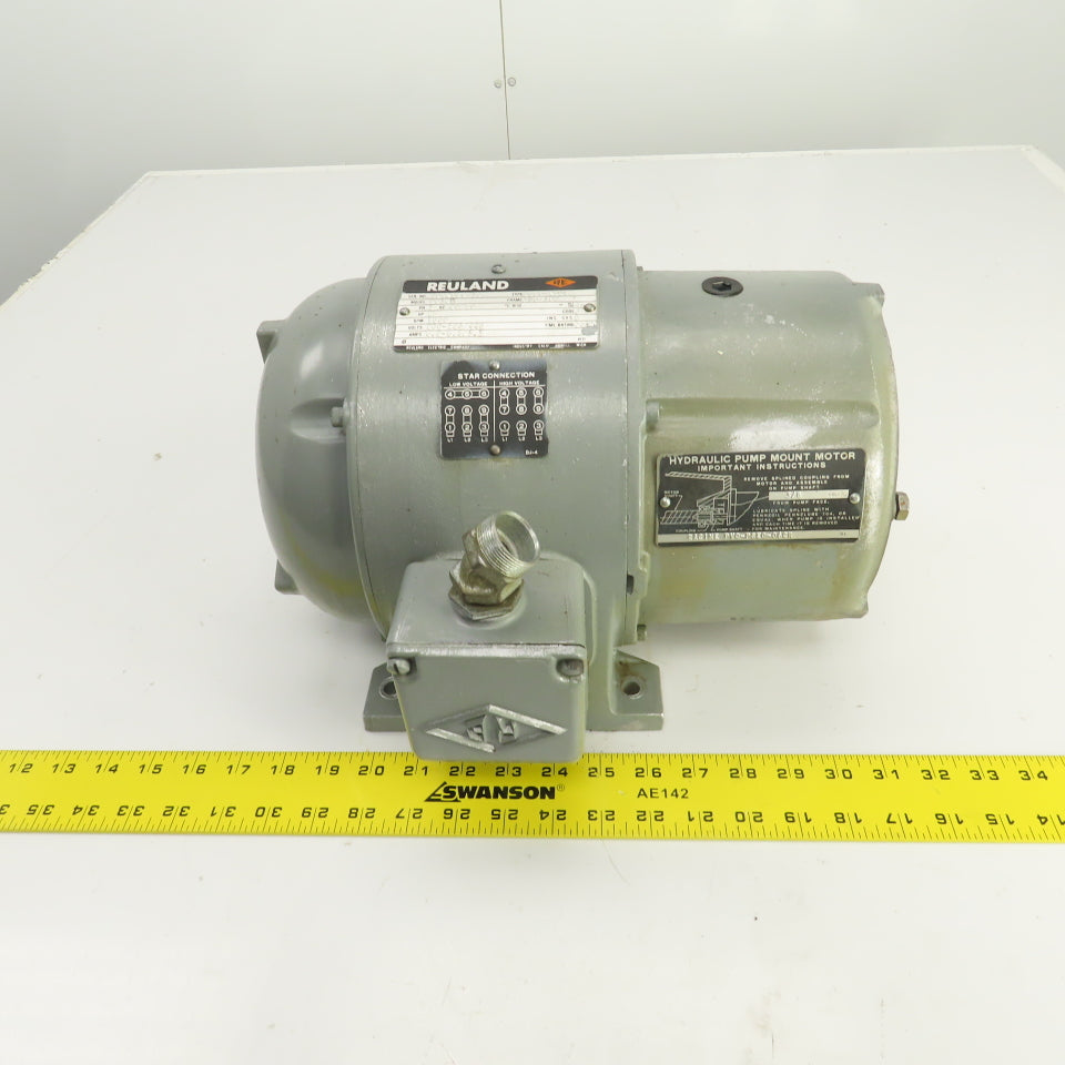 Racine PVQ-PSE0-06CR Hydraulic Pump Motor Reuland 8616V & Mount 220/440 3PH